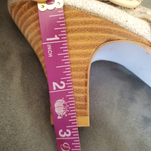 Silver Floral Embellished Bobbi Blu Slingback Heels, Size 8 - Picture 8 of 8